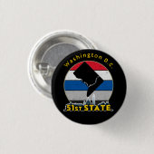 51ste staat: Staat Washington DC Ronde Button 3,2 Cm (Voorkant /achterkant)