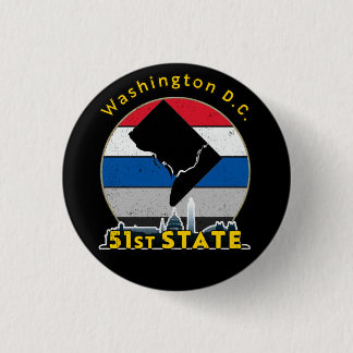 51ste staat: Staat Washington DC Ronde Button 3,2 Cm