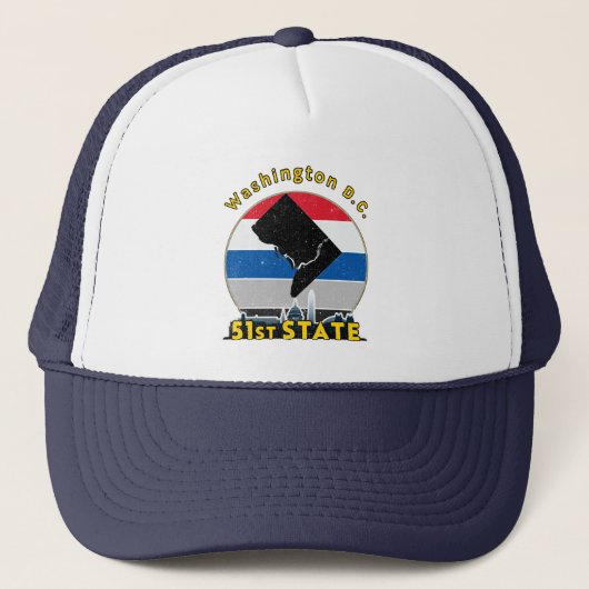 51ste staat: Staat Washington DC Trucker Pet (Voorkant)