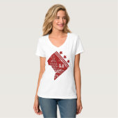 51ste - Staat Washington DC-vlaggengrens T-shirt (Voorkant volledig)