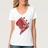 51ste - Staat Washington DC-vlaggengrens T-shirt (Voorkant)