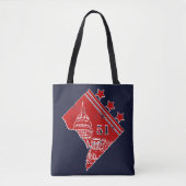 51ste - Staat Washington DC-vlaggengrens Tote Bag (Voorkant)