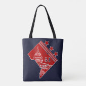 51ste - Staat Washington DC-vlaggengrens Tote Bag (Achterkant)