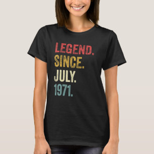 51ste verjaardag 51 jaar oude legende sinds juli 1 t-shirt