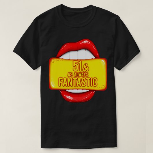 51ste verjaardag 51 zoals altijd fantastische rode t-shirt (Design voorkant)