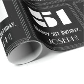51ste verjaardag: Art Deco Geïnspireerde look "51" Cadeaupapier (Rol Hoek)
