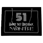 51ste verjaardag — Art Deco geïnspireerde look "51 Groot Cadeauzakje (Voorkant)