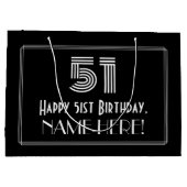 51ste verjaardag — Art Deco geïnspireerde look "51 Groot Cadeauzakje (Achterkant)