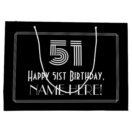 51ste verjaardag — Art Deco geïnspireerde look "51 Groot Cadeauzakje (Achterkant)