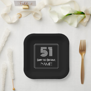 51ste verjaardag — Art Deco Geïnspireerde look "51 Papieren Bordje