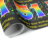 51ste verjaardag: Colorful Music Symbols, Rainbow  Cadeaupapier (Rol Hoek)