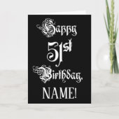 51ste verjaardag: Fancy, elegant Manuscript + de N Kaart (Voorkant)