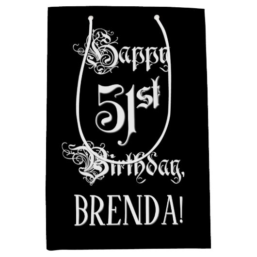 51ste verjaardag: Fancy, elegant Manuscript + de N Medium Cadeauzakje (Voorkant)