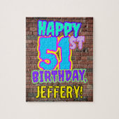 51ste verjaardag ~ Fun, geïnspireerde Urban Graffi Legpuzzel (Verticaal)