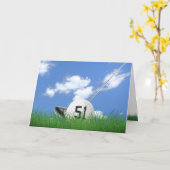 51ste verjaardag golf in gras kaart (Gele Bloem)