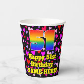 51ste verjaardag: Het liefhebbende Kunstpatroon, R Papieren Bekers (Achterkant)