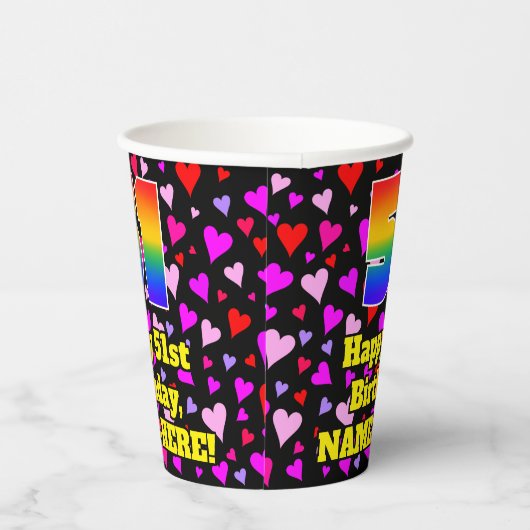 51ste verjaardag: Het liefhebbende Kunstpatroon, R Papieren Bekers (Rechts)