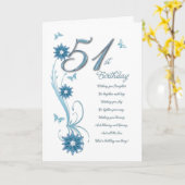 51ste verjaardag in wintertaling met bloemen en kaart (Gele Bloem)