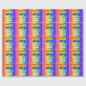 51ste verjaardag: kleurrijk, vun regenboogpatroon cadeaupapier (Vlak)