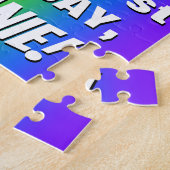 51ste verjaardag: kleurrijk, vun regenboogpatroon  legpuzzel (Zijkant)