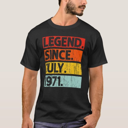 51ste verjaardag Legende sinds juli 1971 51 jaar o T-shirt (Voorkant)
