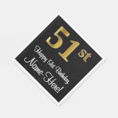 51ste verjaardag ~ Luxurieuze Faux Gold-look # Servet (Hoek)