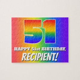 51ste verjaardag — Meerkleurig regenboogpatroon "5 Legpuzzel