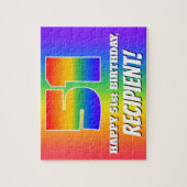 51ste verjaardag — Meerkleurig regenboogpatroon "5 Legpuzzel (Verticaal)