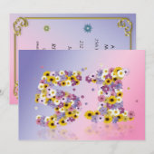 51ste verjaardag, met bloembollen letters kaart (Voorkant / Achterkant)