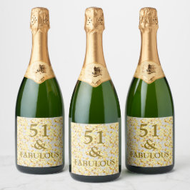 51ste verjaardag sparkling wijnetiket