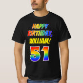 51ste verjaardag — Vet, Vun, Regenboog 51, Eigen n T-shirt (Voorkant)