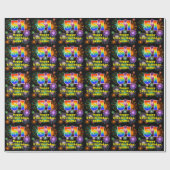 51ste verjaardag: vuurwerk, regenboogblik # "51" cadeaupapier (Vlak)
