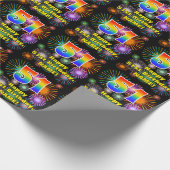 51ste verjaardag: vuurwerk, regenboogblik # "51" cadeaupapier (Hoek)
