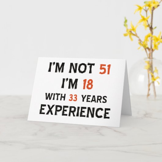 51ste verjaardagsdesign kaart (Gele Bloem)