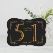 51ste, Verjaardagsfeest 51ste, grote Gatsby, zwart Kaart (Staand voorkant)