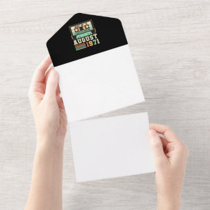 51th Birthday August Gift Vintage 1971 51 Years All In One Uitnodiging