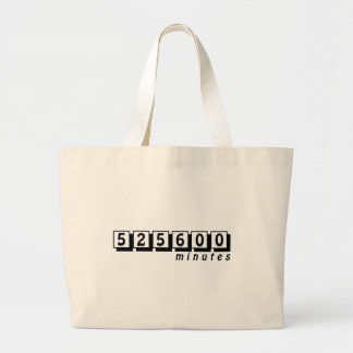 525600 minuten zak grote tote bag
