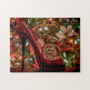 5258-2-Kerstboom, Schoen w / Crystal Ball Puzzel Legpuzzel