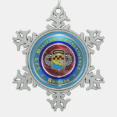525e brigade van de militaire inlichtingendienst tin sneeuwvlok ornament (Voorkant)
