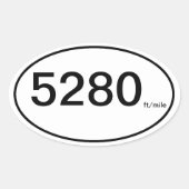 5280 ft/mijl ovale sticker (Voorkant)