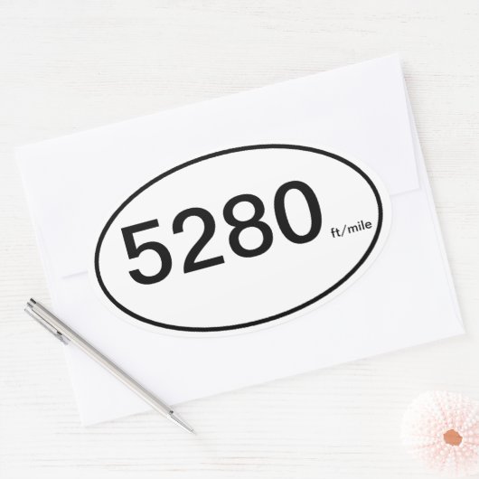 5280 ft/mijl ovale sticker (Envelop)