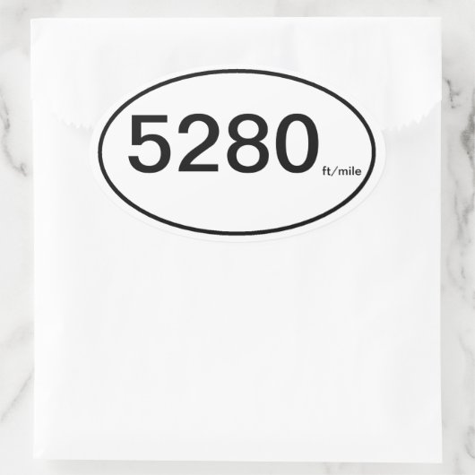 5280 ft/mijl ovale sticker (Tas)