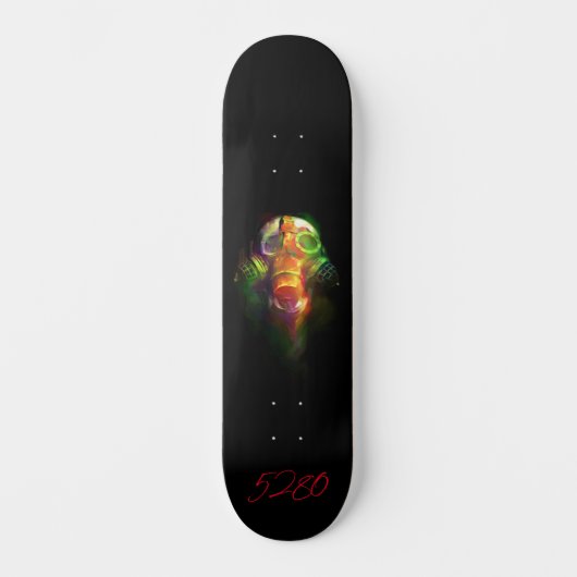 5280 schedel en gasmasker persoonlijk skateboard (Voorkant)