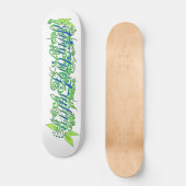 5280 script in green and blue persoonlijk skateboard (Voorkant)