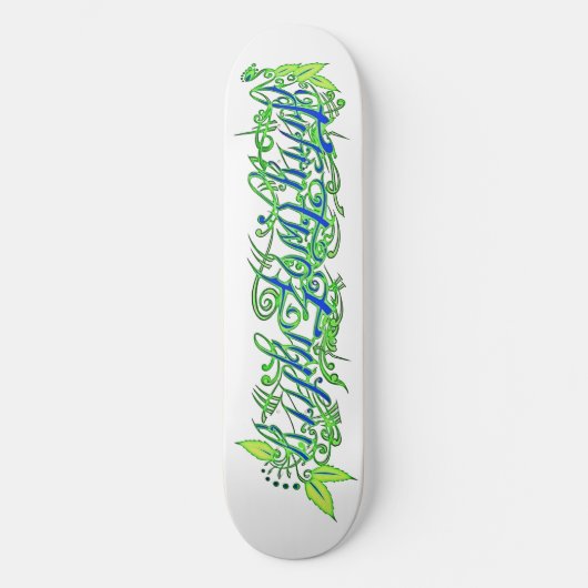 5280 script in green and blue persoonlijk skateboard (Voorkant)