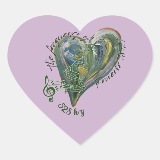 528 De frequentie van de liefde Hart Sticker (Voorkant)