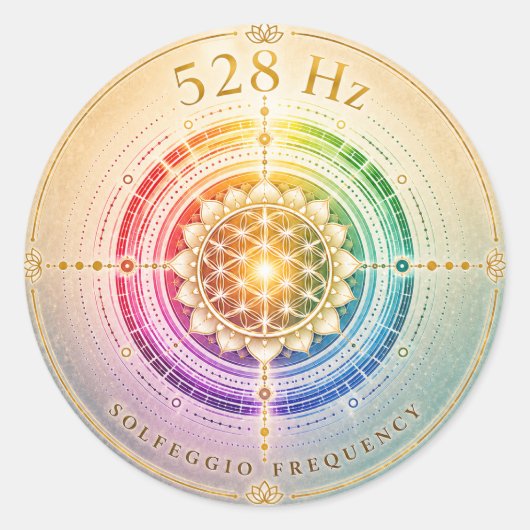 528 Hz Solfeggio Frequentie Sticker (Voorkant)