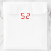 52 52 rood alarmklok digitaal getal ronde sticker (Tas)