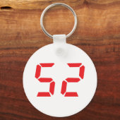 52 52 rood alarmklok digitaal getal sleutelhanger (Voorkant)