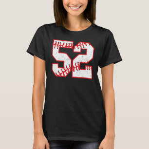 52 Dag Baseball Thema Bday Party Celebration T-shirt